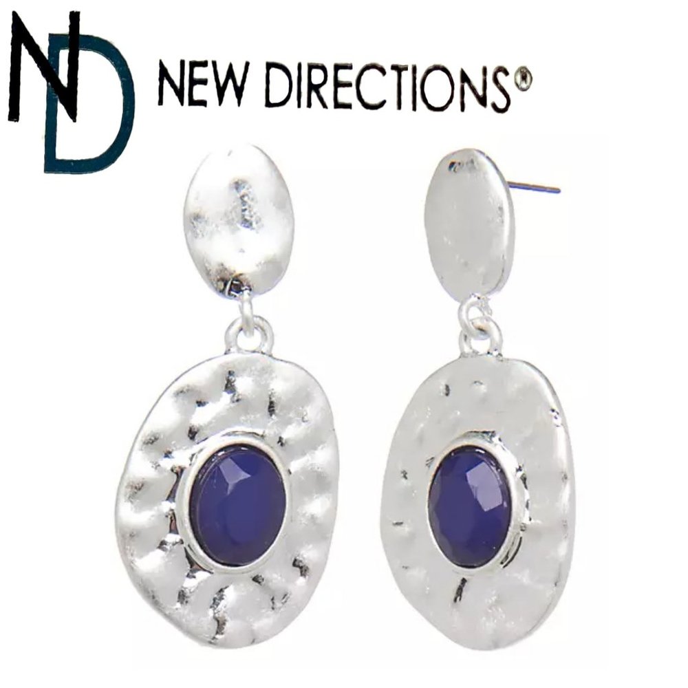 New Directions Silver Tone Drop Earrings NWT